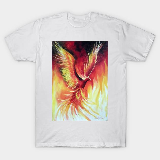 Phoenix bird T-Shirt by OLHADARCHUKART